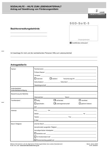 Formular SGD-So/E-5: Sozialhilfe - Hilfe zum ... - Pierbach
