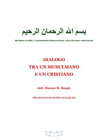 Dialogo tra un Musulmano e un Cristiano.pdf - La Madrasa di Baraka