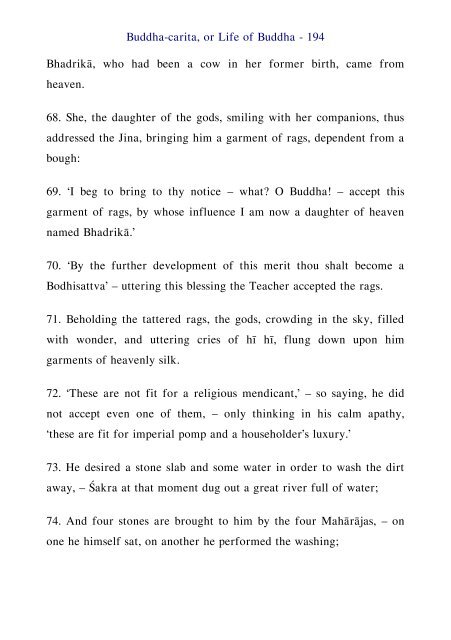 Buddhacarita by Ven Asvaghosa - Ancient Buddhist Texts