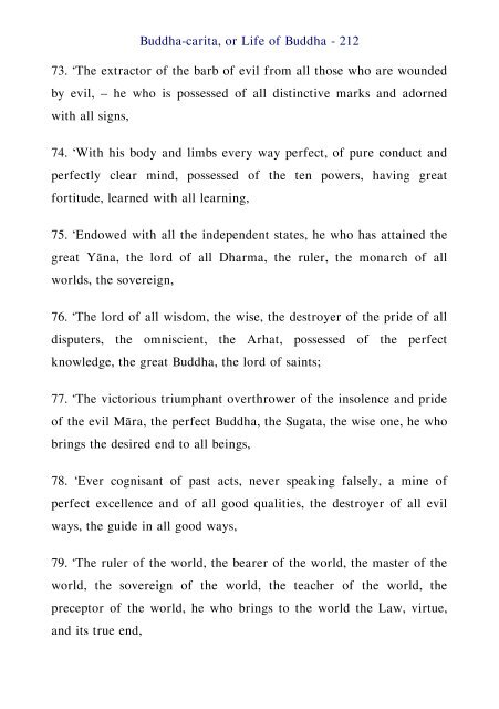 Buddhacarita by Ven Asvaghosa - Ancient Buddhist Texts