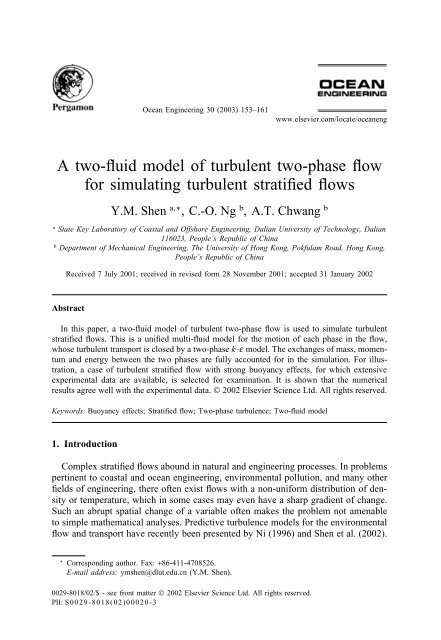 A two-fluid model of turbulent two-phase flow for simulating turbulent ...