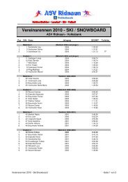 Vereinsrennen 2010 - SKI / SNOWBOARD - ASV Ridnaun