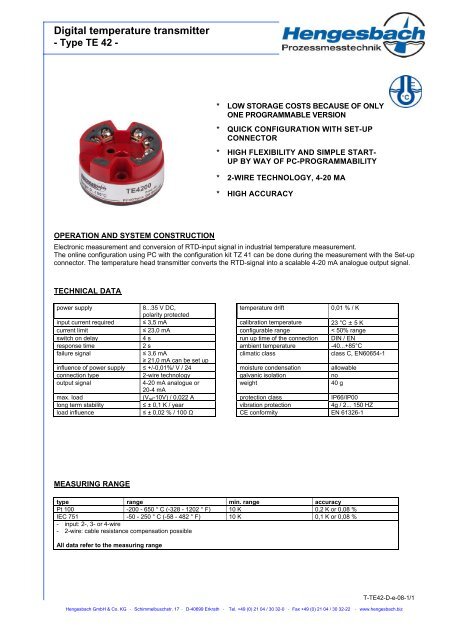 Data sheet - Hengesbach GmbH & Co. KG