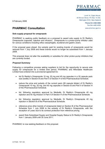PHARMAC Consultation