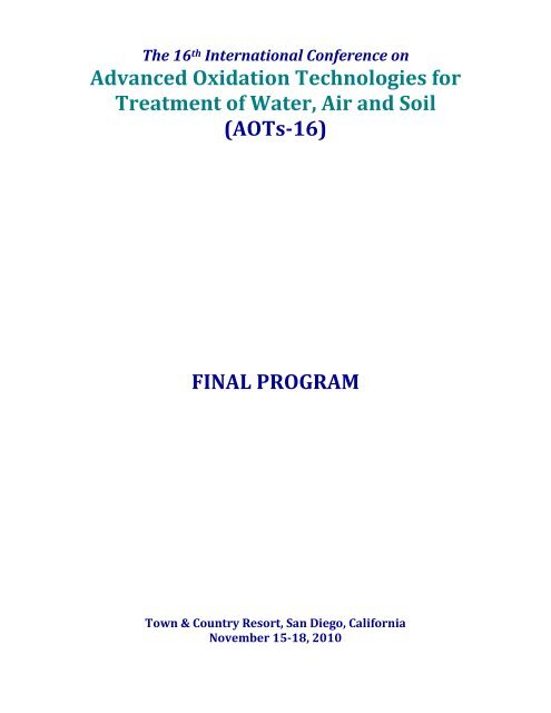 Advanced Oxidation Technologies for Treatment of Water, Air and ...