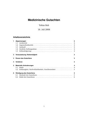 Medizinische Gutachten