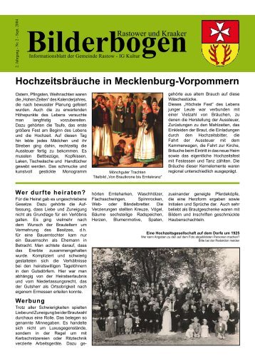 Hochzeitsbräuche in Mecklenburg-Vorpommern