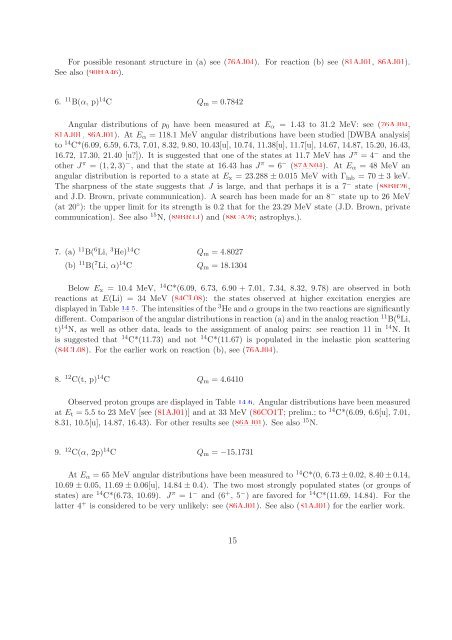 Energy Levels of Light Nuclei A = 14 - Triangle Universities Nuclear ...