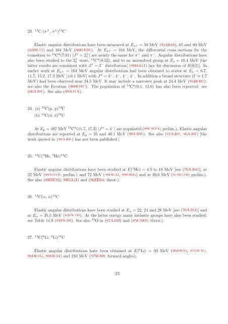 Energy Levels of Light Nuclei A = 14 - Triangle Universities Nuclear ...