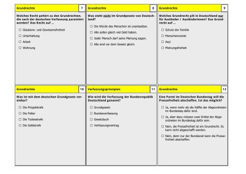Alltag In Deutschland Test Klasa 7 Grundrechte 7 Grundrechte