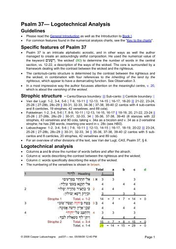 Logotechnical Analysis of Psalm 37 - labuschagne