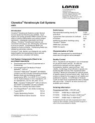 Clonetics Keratinocyte Cell Systems