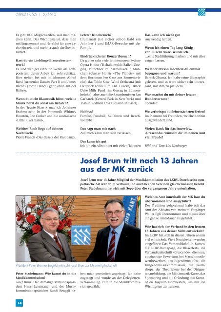 Ausgabe 02/2010 - Luzerner Kantonal-Blasmusikverband