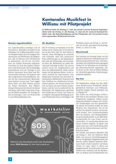 Ausgabe 02/2010 - Luzerner Kantonal-Blasmusikverband