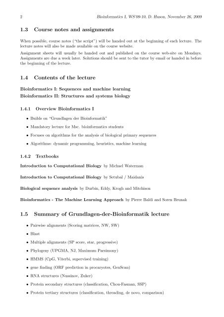 1. Introduction - Algorithms in Bioinformatics