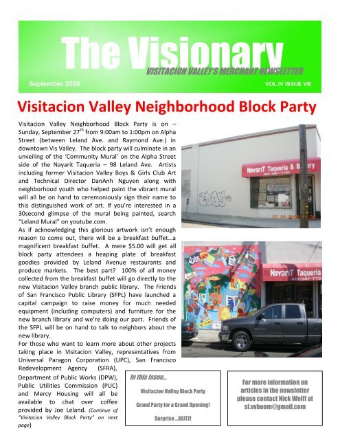 Visitacion Valley Neighborhood Block Party