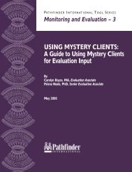 USING MYSTERY CLIENTS - Pathfinder International