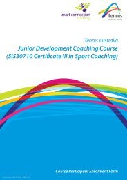 Junior Development Coaching Course (SIS30710 ... - Tennis Australia