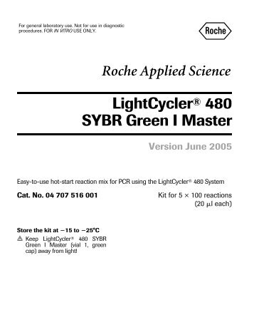 LightCyclerÂ® 480 SYBR Green I Master