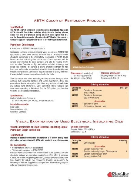 Astm D1500 Colour Chart