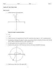 Algebra 2 Trig1 Study Guide