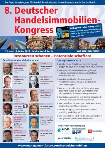 8. Deutscher Handelsimmobilien Kongress - HDE