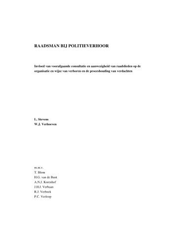 Download "Rapport: Raadsman bij politieverhoor" - Rijksoverheid.nl