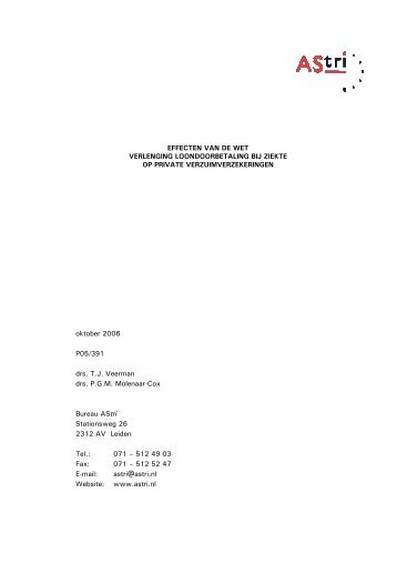 Effecten van de Wet Verlenging loondoorbetaling bij ziekte op ...