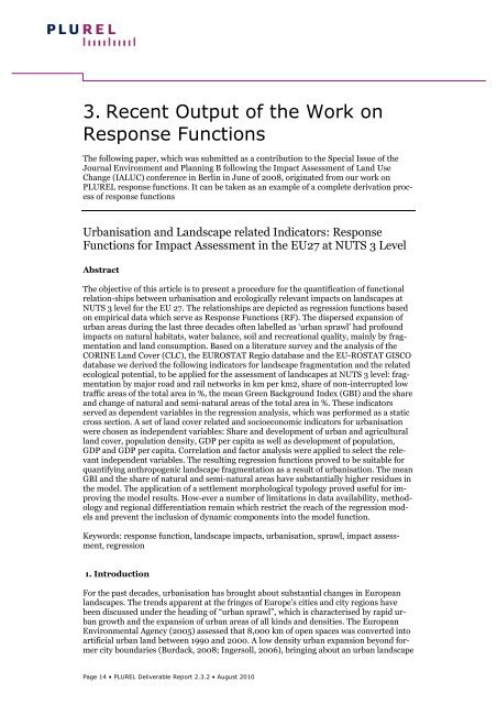 Delination of response Functions - Plurel