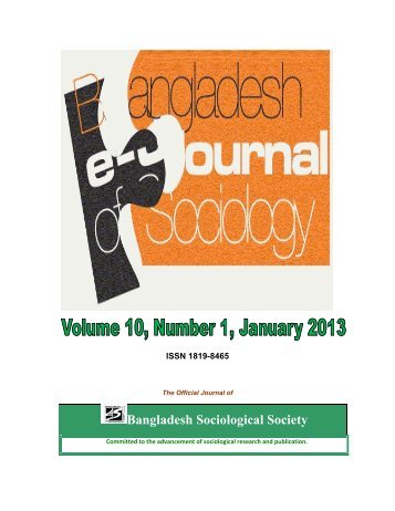 Volume 10 Number 1, January 2013 - Bangladeshsociology.org