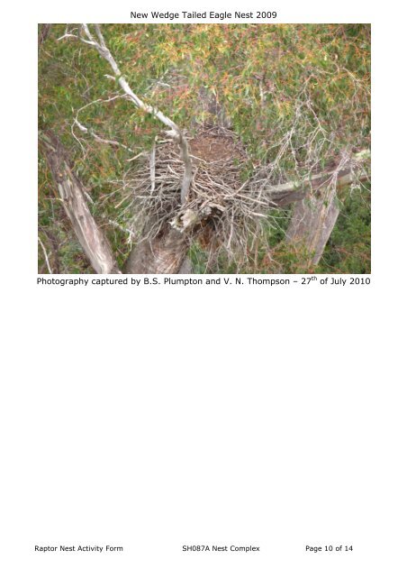 Raptor Nest Activity Assessment Form 2010