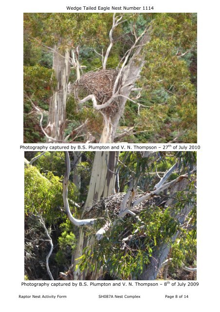 Raptor Nest Activity Assessment Form 2010