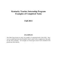 KTIP Completed Tasks Examples - Morehead State University