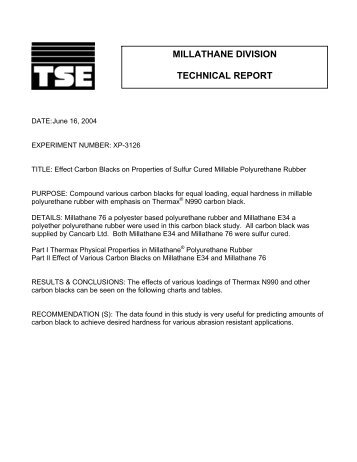 MILLATHANE DIVISION TECHNICAL REPORT - TSE Industries, Inc.