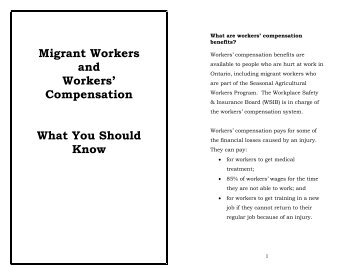 Migrant Workers and Workers' Compensation ... - Your Legal Rights