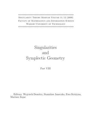 Singularities and Symplectic Geometry