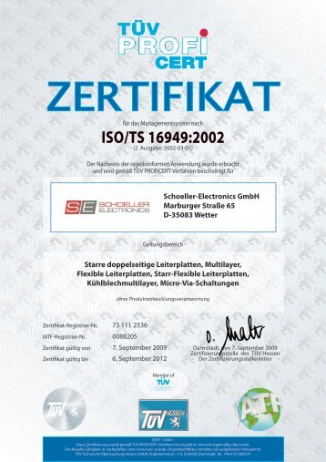 ISO/TS 16949:2002 - Schoeller-Electronics