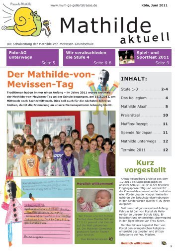 Juni 2011 - Mathilde-von-Mevissen-Grundschule KÃ¶ln