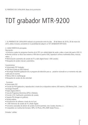 TDT grabador MTR-9200