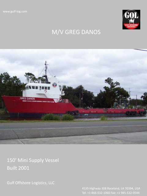 M/V GREG DANOS - Gulf Offshore Logistics