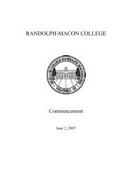 Schedule of Events - Randolph-Macon College