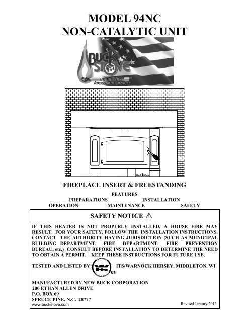 Model 94nc Manual Buck Stove