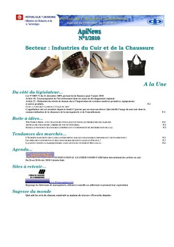 Secteur : Industries du Cuir et de la Chaussure A la Une - Tunisian ...