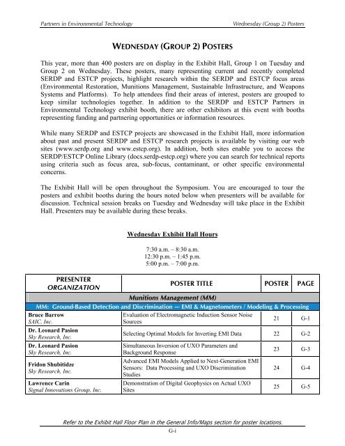 Wednesday (Group 2) - SERDP-ESTCP - Strategic Environmental ...