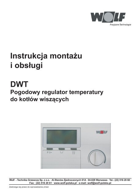 Instrukcja montażu i obsługi DWT - Wolf
