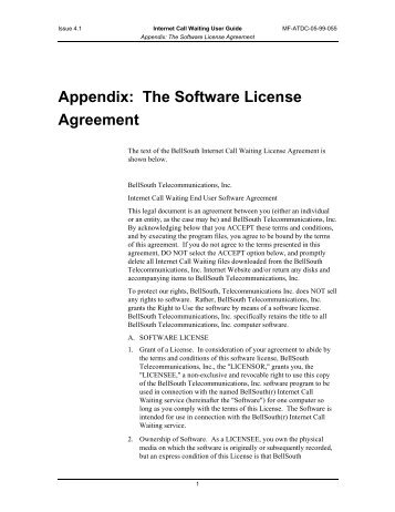 Appendix: The Software License Agreement