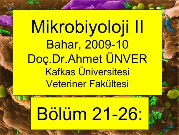 21-26, Francisella,Leg,Vibrio,Aeromonas - Kafkas Ãniversitesi