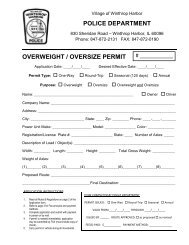 Overweight / Oversize Permit Application - Winthrop Harbor Police ...