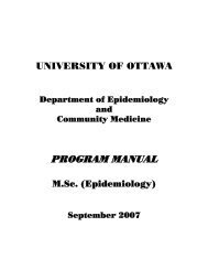 PROGRAM MANUAL - FacultÃ© de mÃ©decine de l'universitÃ© d'Ottawa
