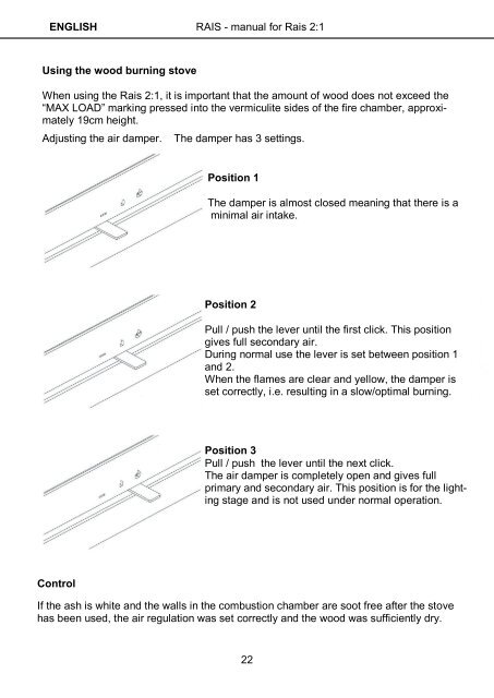 instructions for installation, use and maintenance rais 2:1 - Robeys Ltd